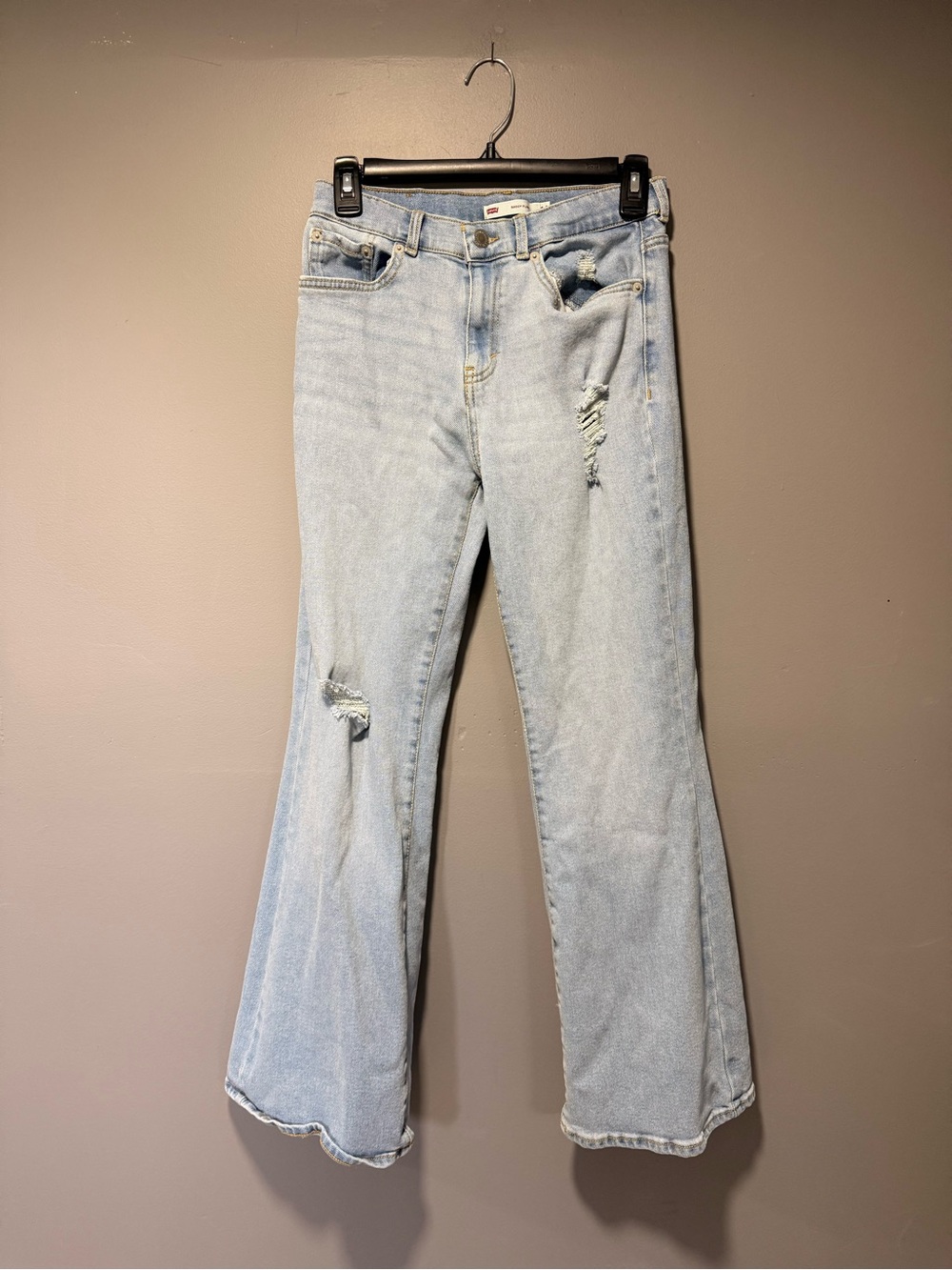 Levi's Light Blue Distressed Flare Jeans